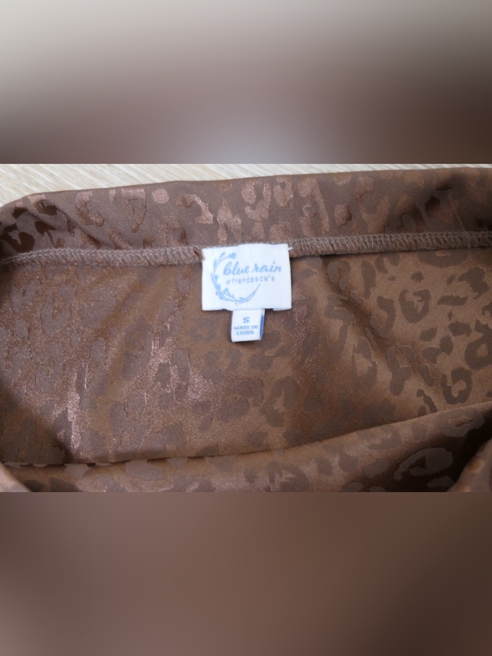 Francesca's Collections Brown Satin Leopard Midi Skirt - Picture 8 of 10